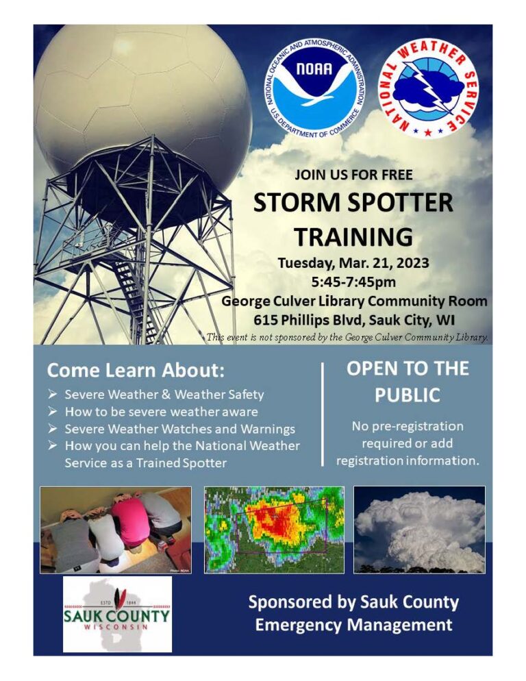 Storm Spotter Training Sauk County