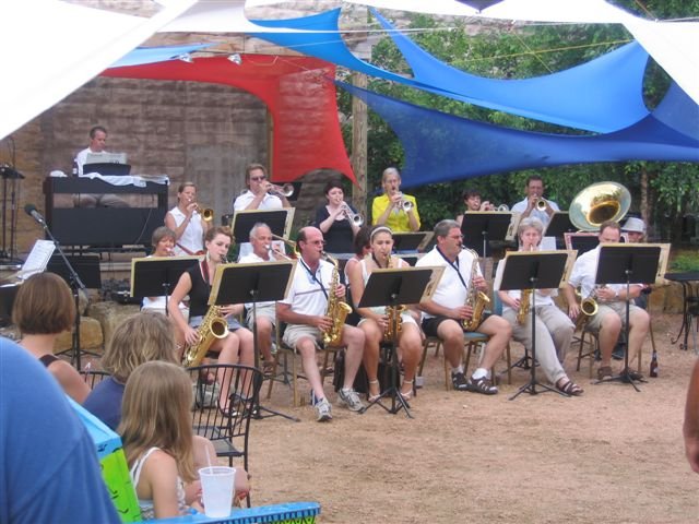 small brass band at a town festival