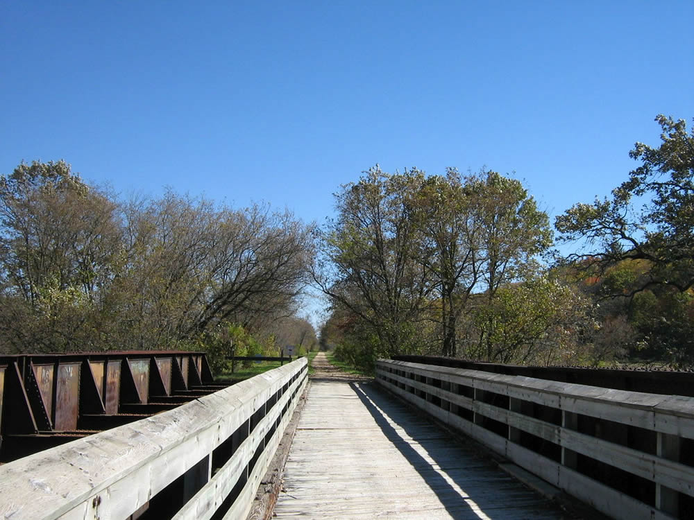 walking path on wooden bridge