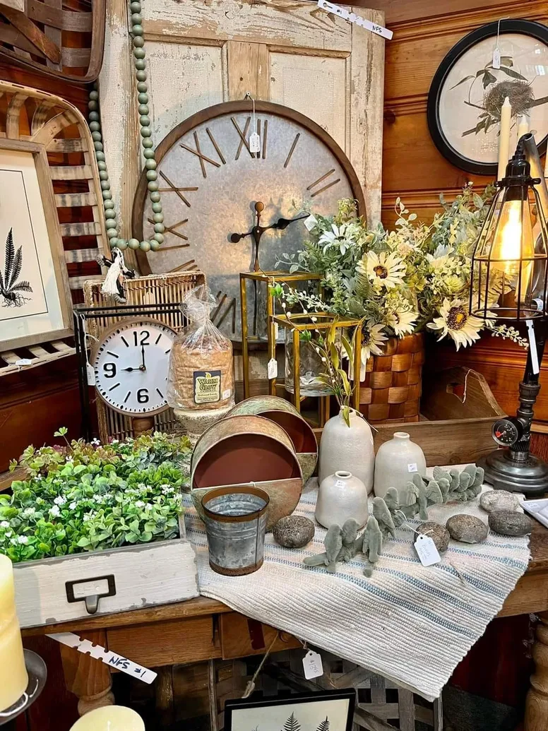 display of shabby chic items at a shop