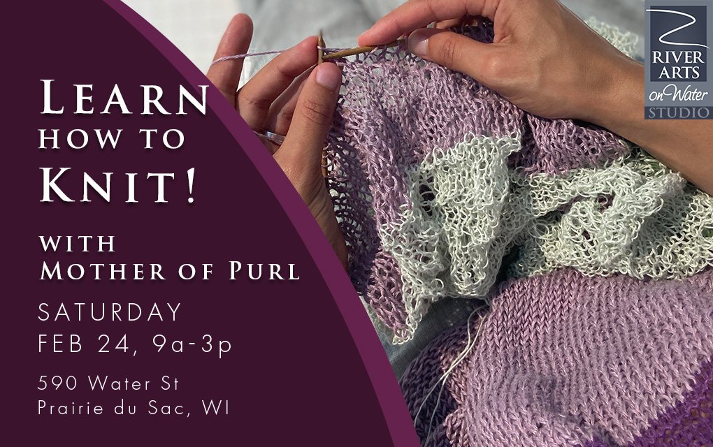 event flyer for knitting class