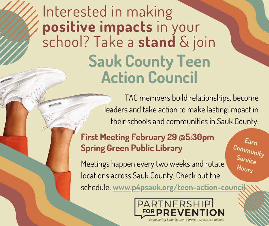 Sauk County Teen Action Council event flyer