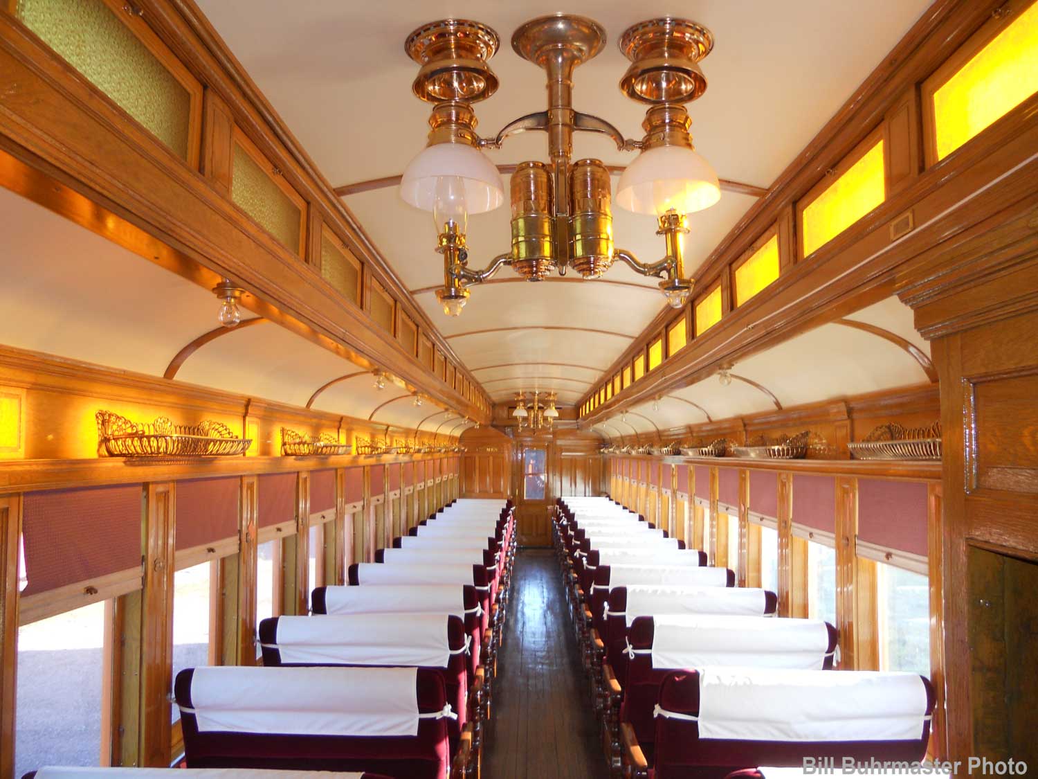 interior of vintage rail car