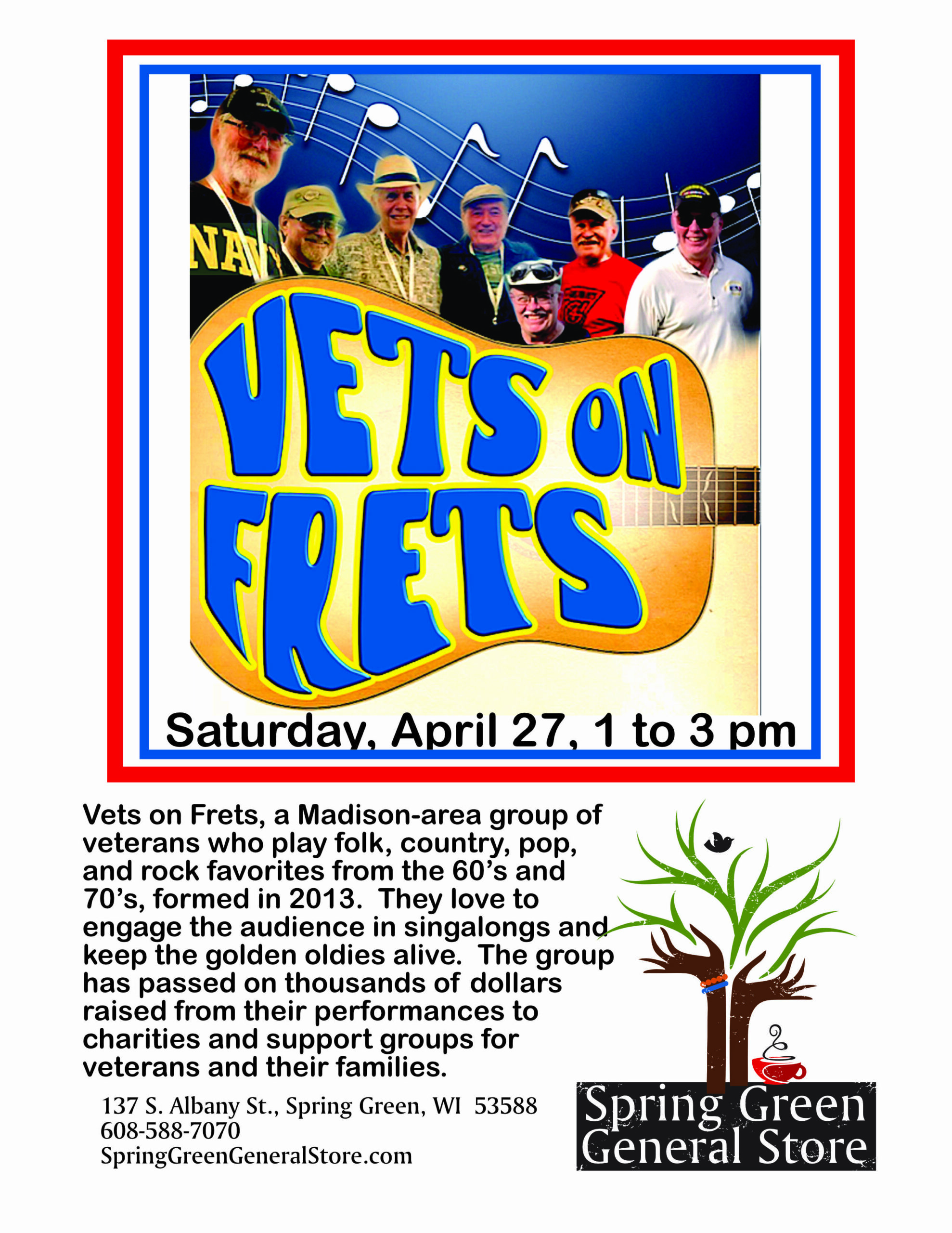 Vets on Frets music event flyer
