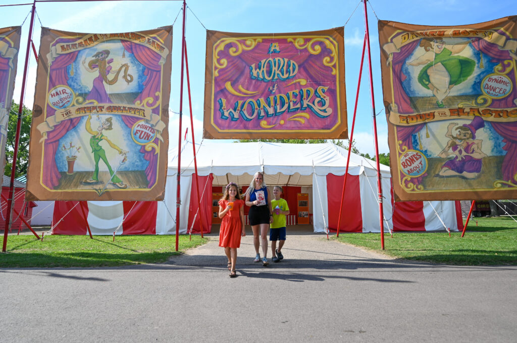 People pictured outside Circus World Museum in Baraboo, Wisconsin.